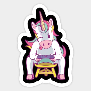 Cute Unicorn Gaming Gift Idea Gamer Geek Sticker